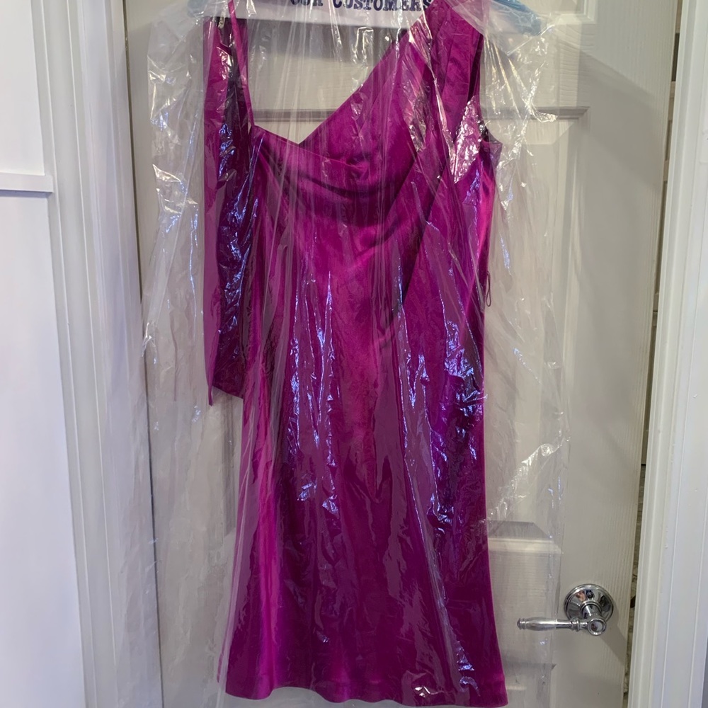 Fuchsia silk dress banana republic